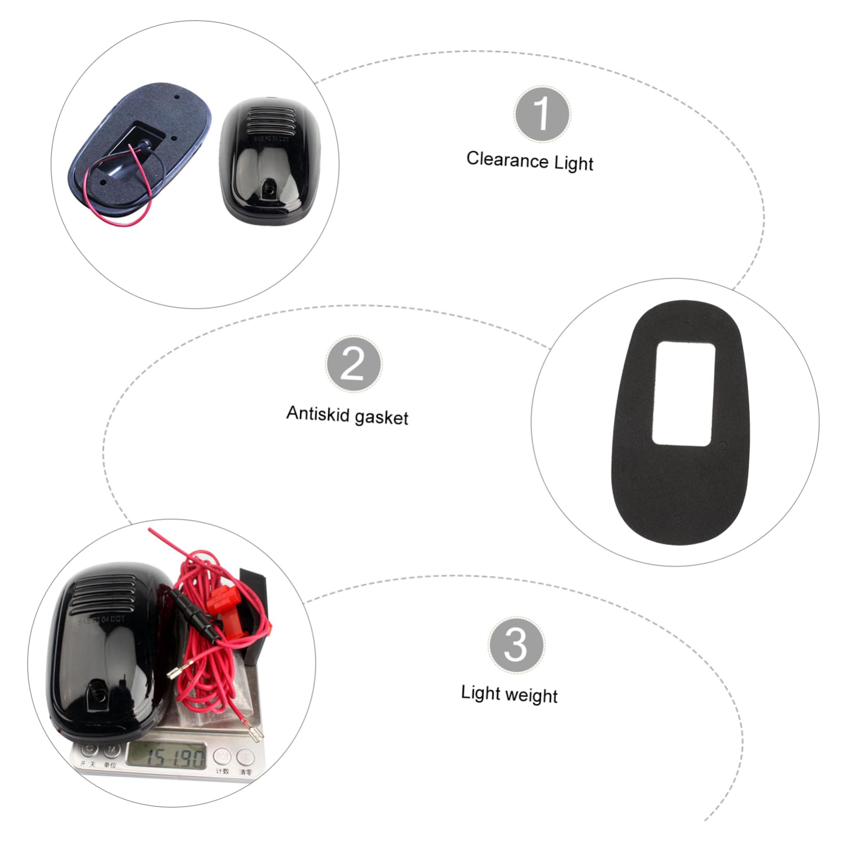 a*i様 ルーフマーカー 約110cm 46904】マーカーランプアンバー110×40×25